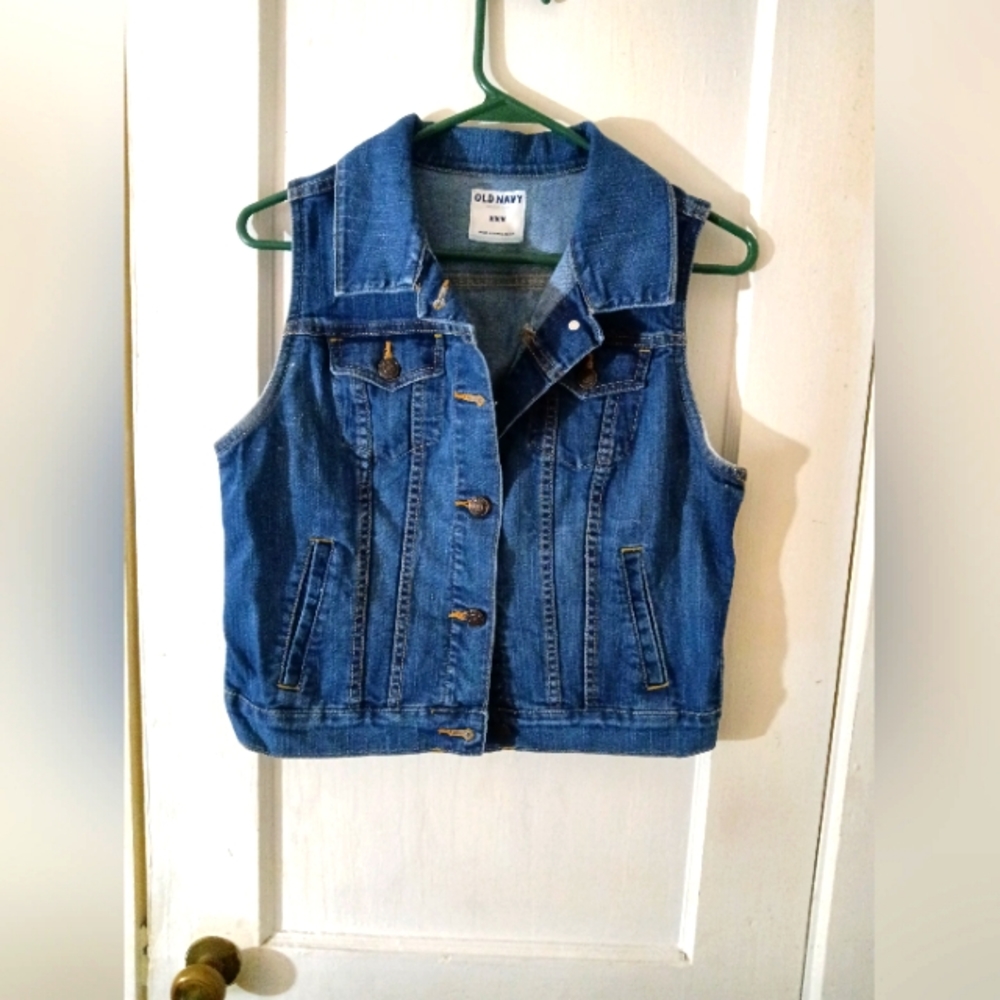 Old Navy blue jean vest